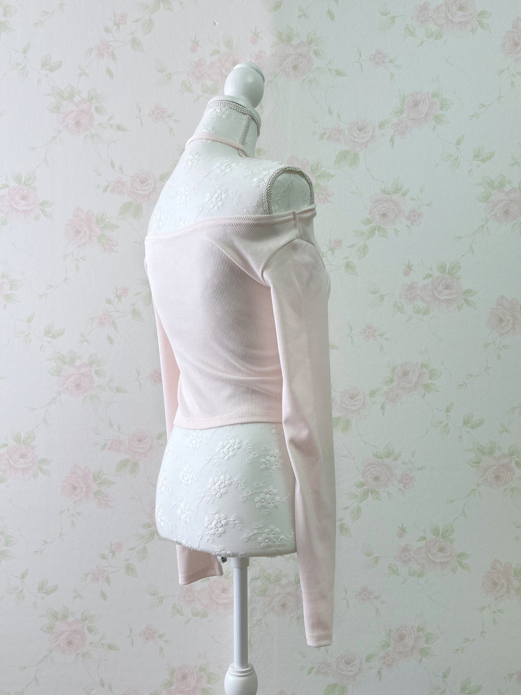 Side String Tie Drape Top (Baby Pink)