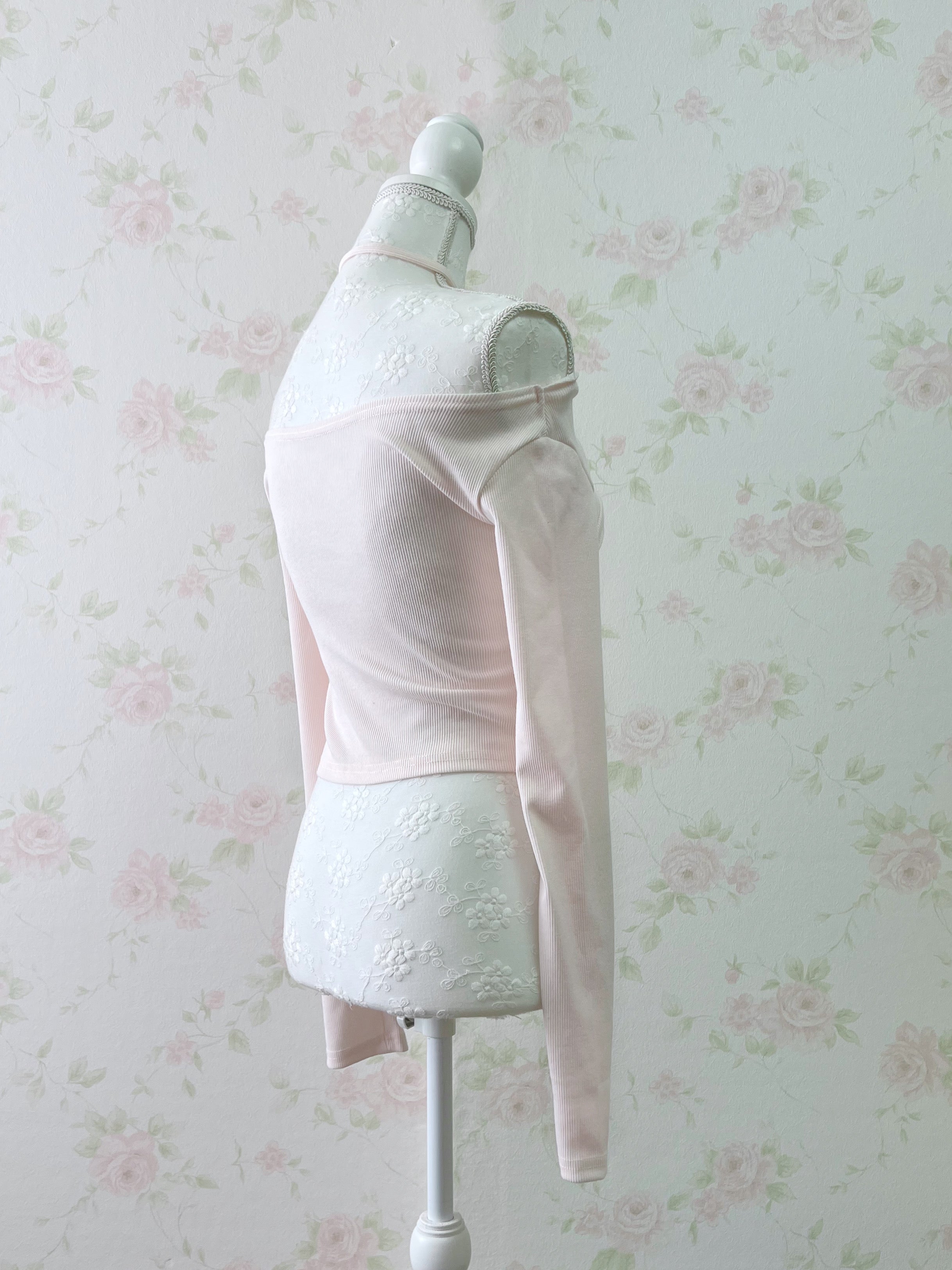 Side String Tie Drape Top (Baby Pink)