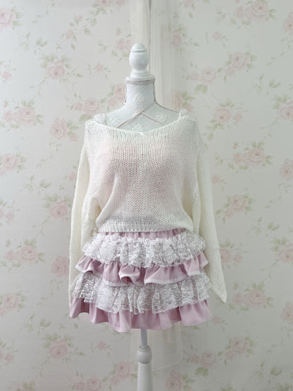 mellfy memory Lace tutu drawers mini Skirt