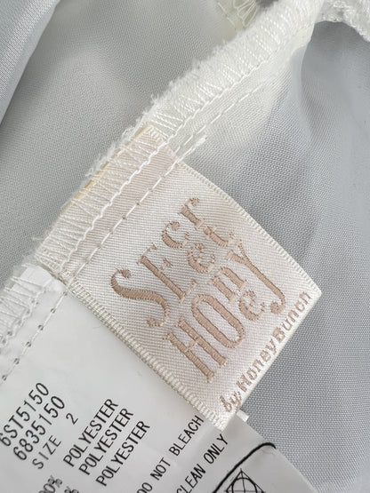 Secret Honey Heart Front Striped Jumper Skirt (Navy)