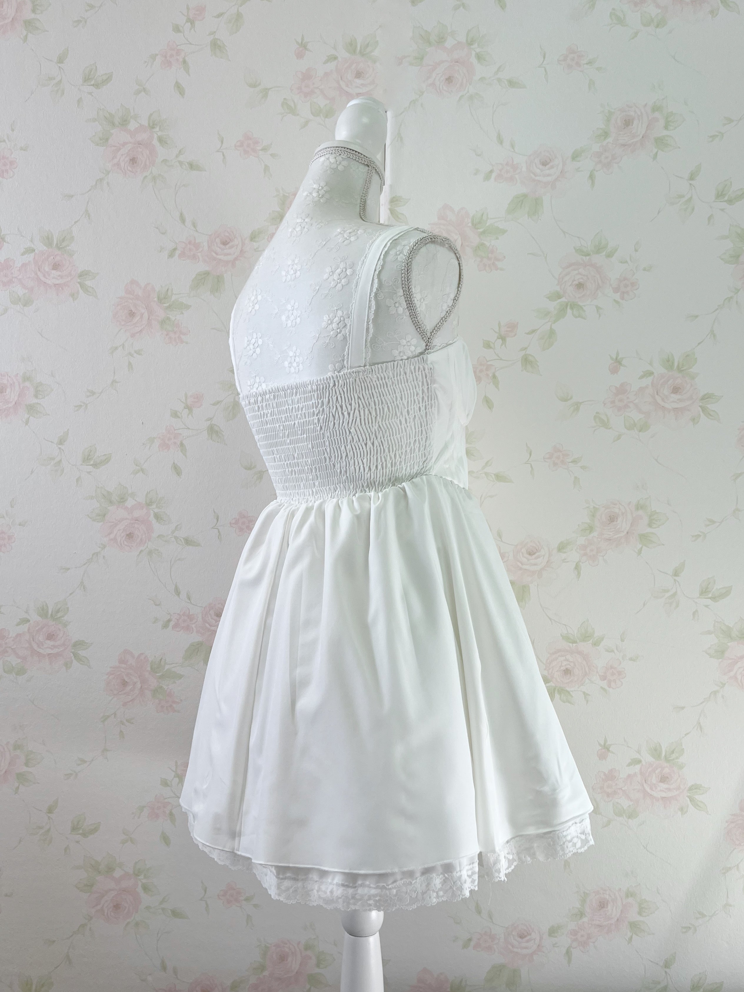 Corset Style A Line Dress (White)