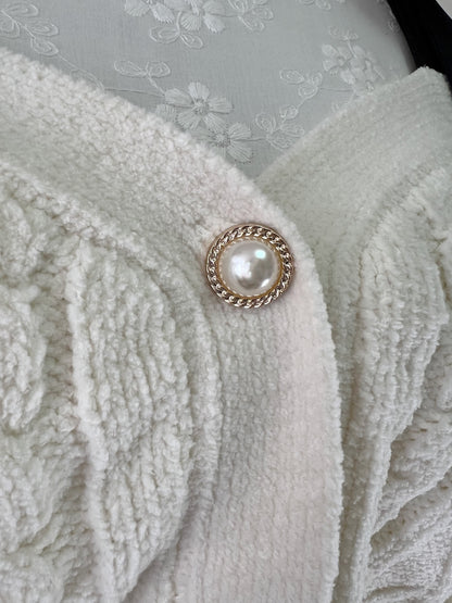 Velvet Shoulder Bow Sweater (Ivory)