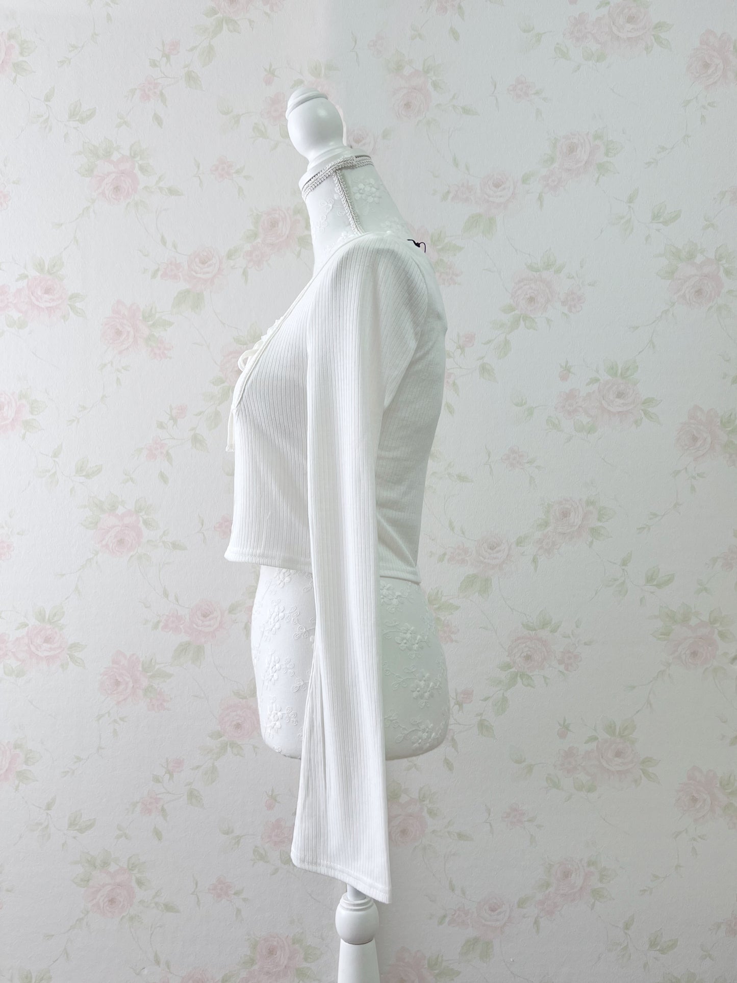 GRL Lace York Shoujo Long Sleeved Top (White)