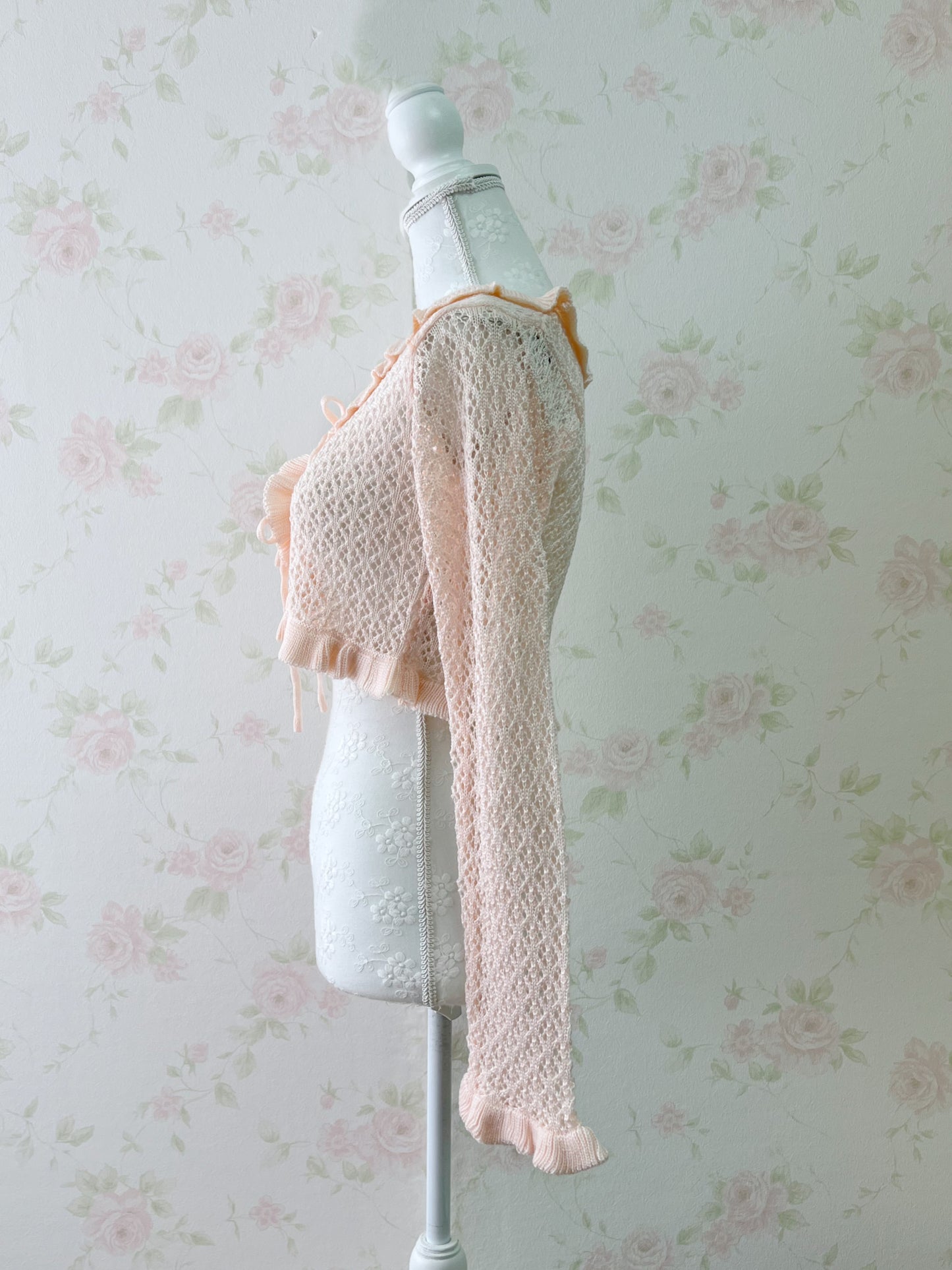 GRL Double String Cardigan (Peach Pink)