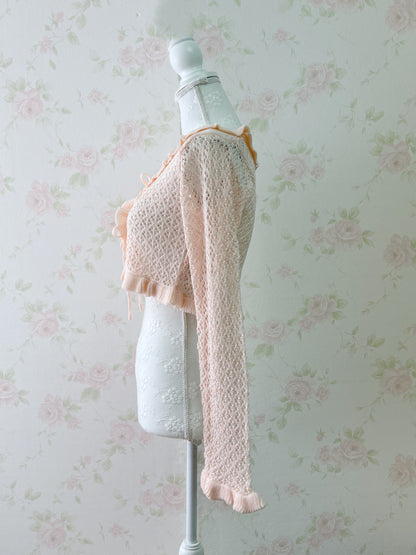 GRL Double String Cardigan (Peach Pink)