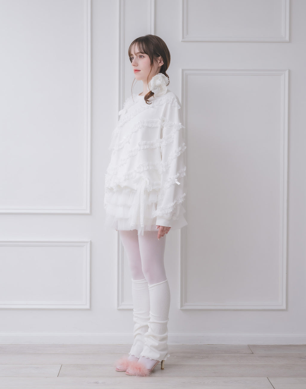 Lolime lacy ribbon sweatshirt