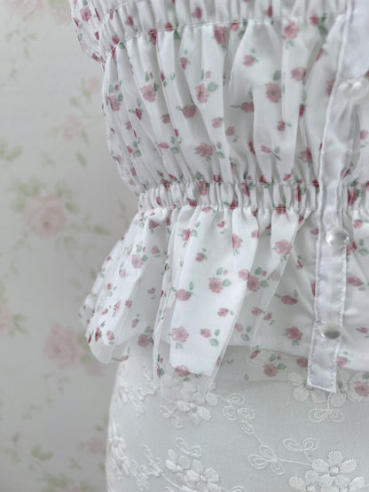 GRL Tulle Floral Top