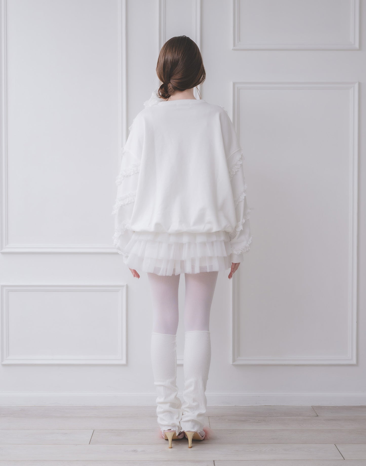 Lolime lacy ribbon sweatshirt