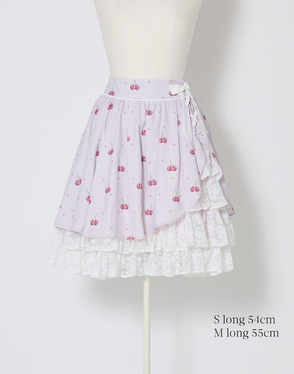 mellfy memory Sweet cherry lace frill Skirt