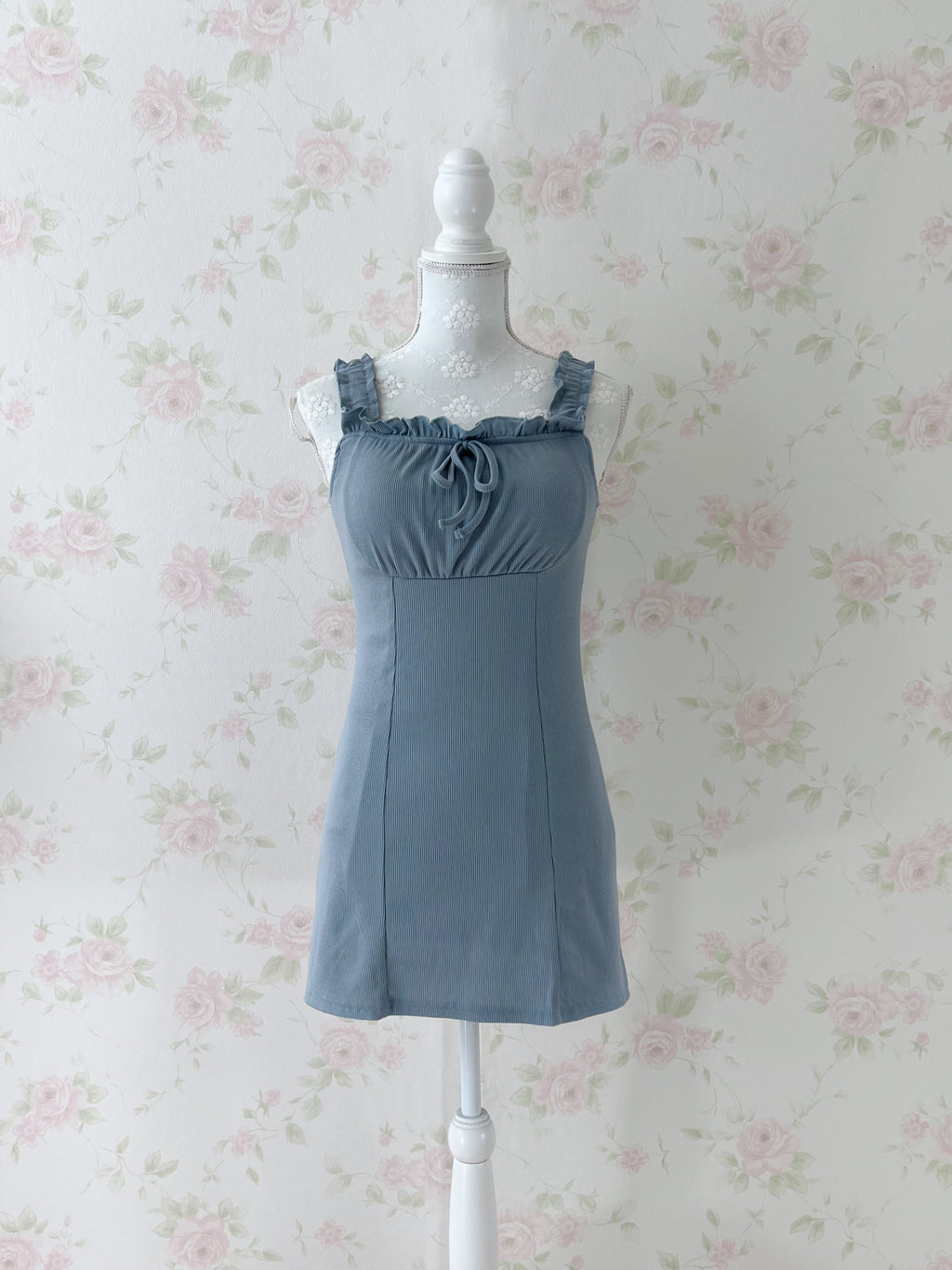 Dolly Frilled Strap Dress (Blue)