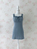 Dolly Frilled Strap Dress (Blue)