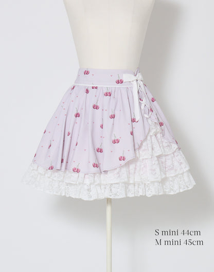 mellfy memory Sweet cherry lace frill Skirt