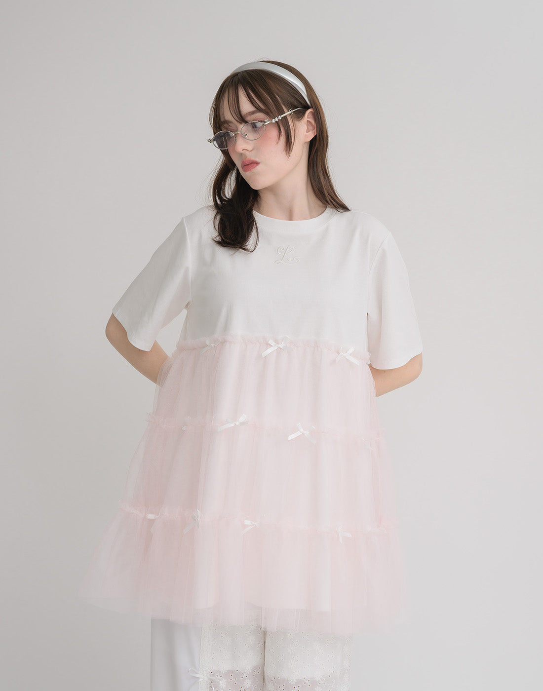 Lolime Tulle tiered cut sew mini dress
