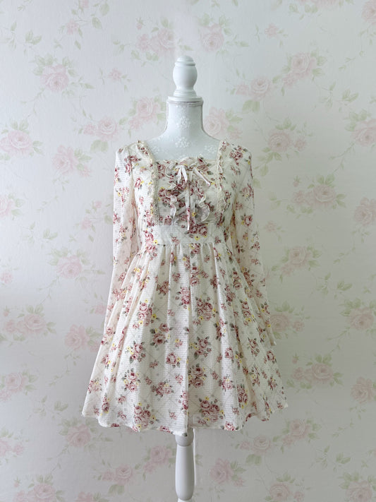 LIZMELO LIZ LISA My Melody Collaboration Floral Dress (White)