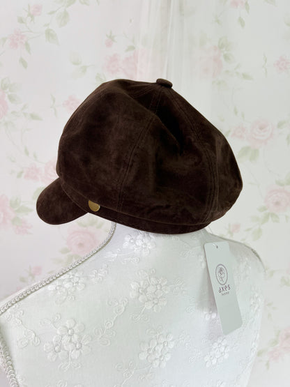 axes femme Newsboy Cap (Brown)