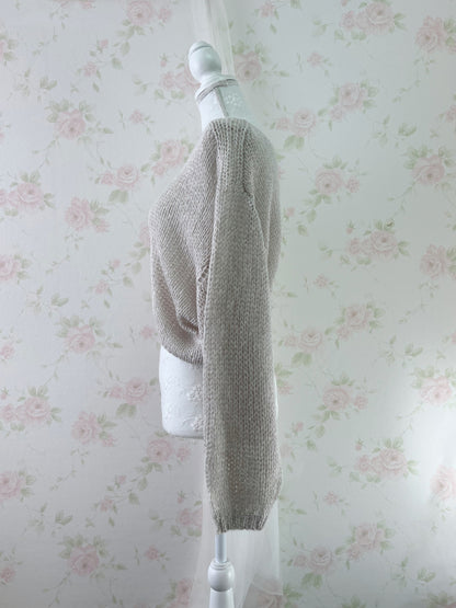 GRL Soft Loose Gyaru Sweater (Beige)