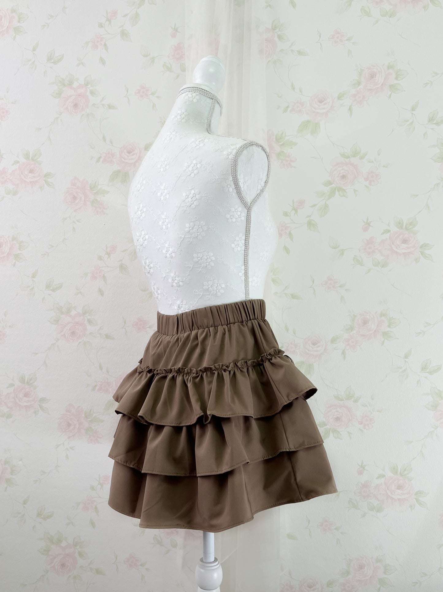 Olive des Olive Side String Tiered Skirt (Milk Chocolate)