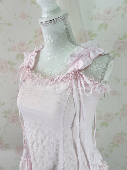 Olive des Olive Ruffled Strap Camisole Tunic (Pink)