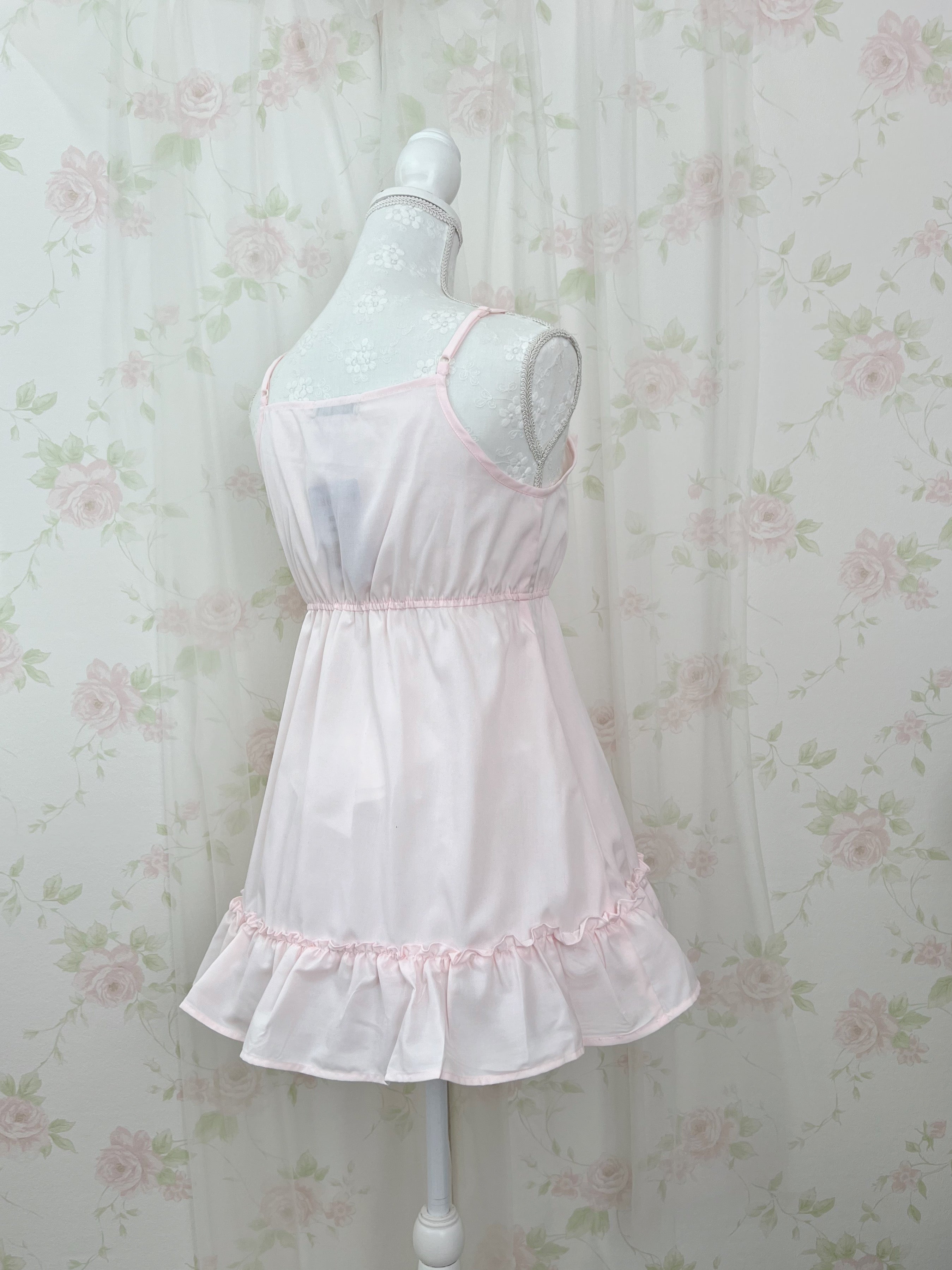 Frilled Hem Camisole Top (Pink)