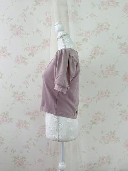 GRL Milkmaid Pearl Button Top (Pink)