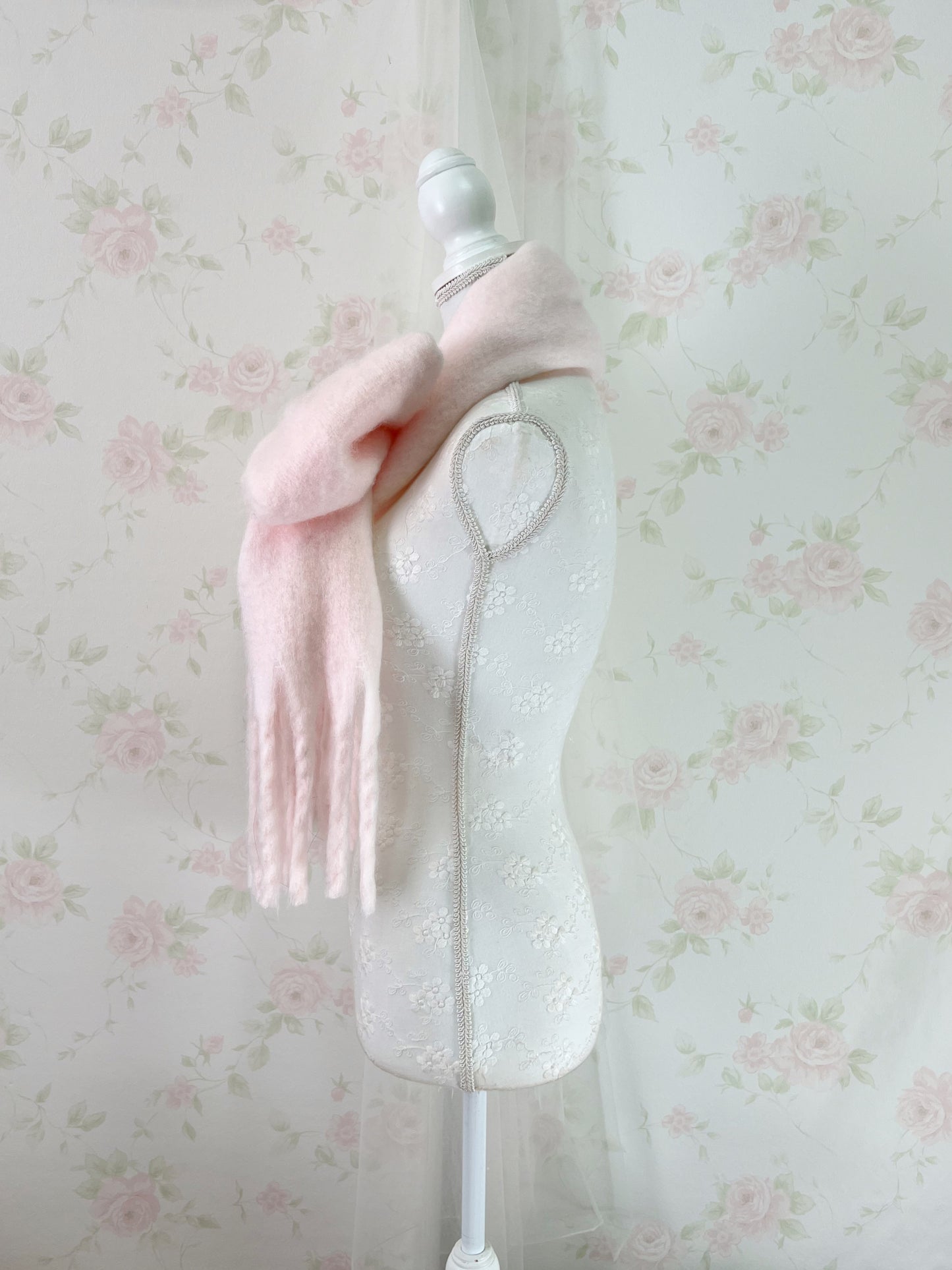 Olive des Olive Logo Embroidery Marshmallow Scarf (Pink)