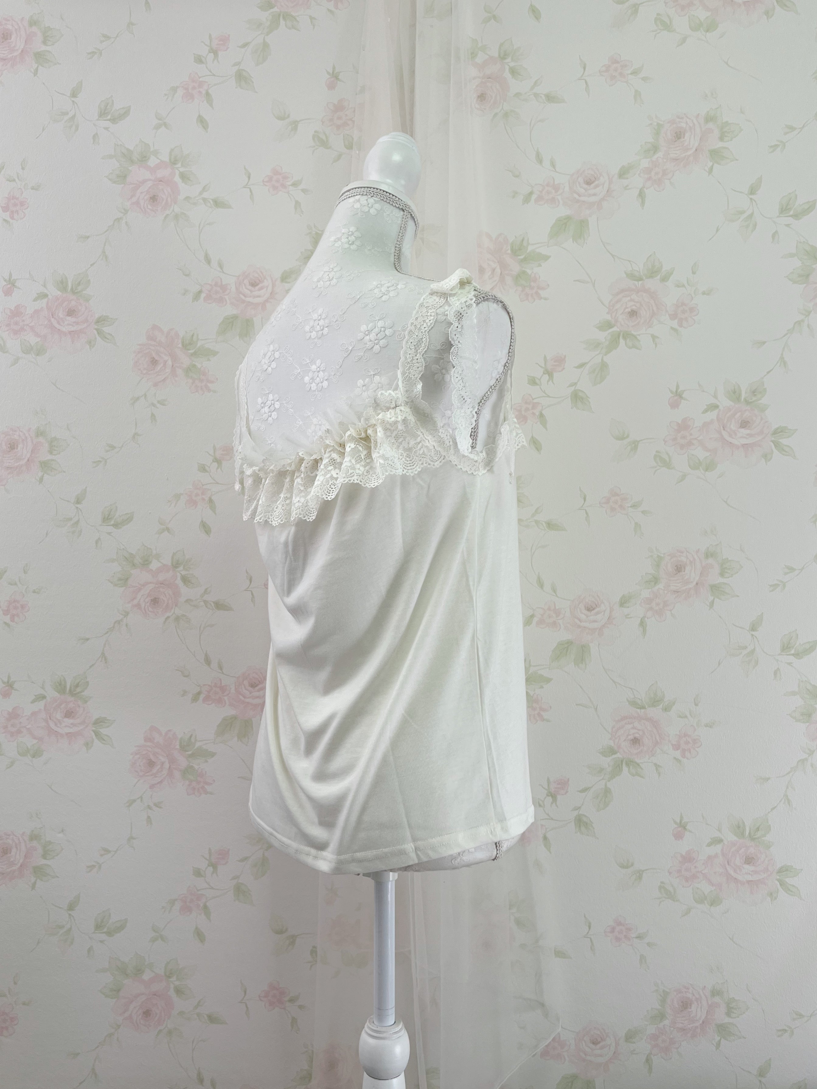 axes femme Lace Bow Camisole (Ivory)
