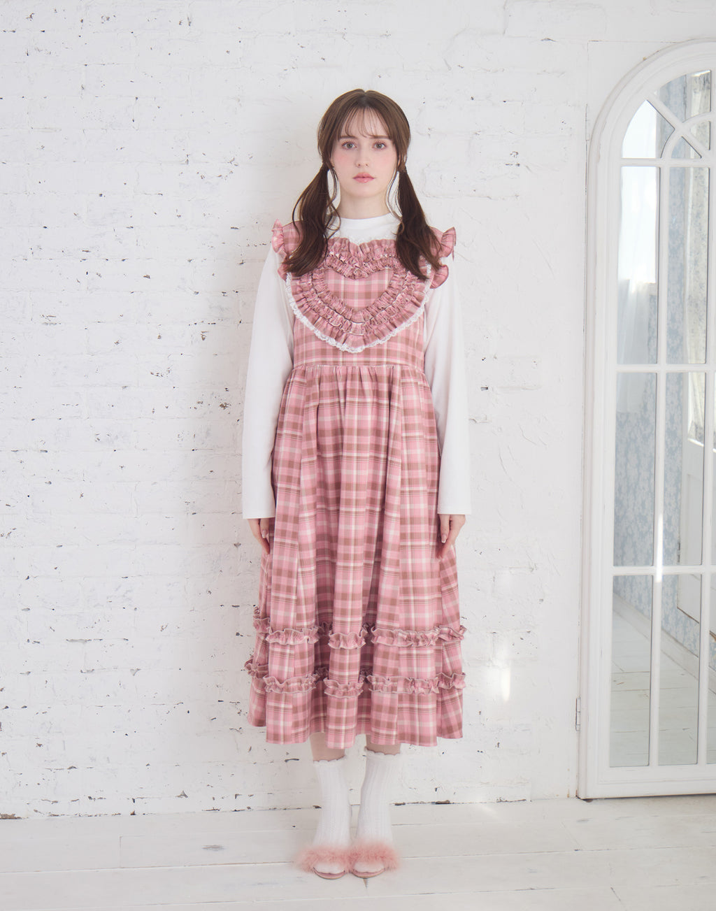 Lolime frill heart long dress