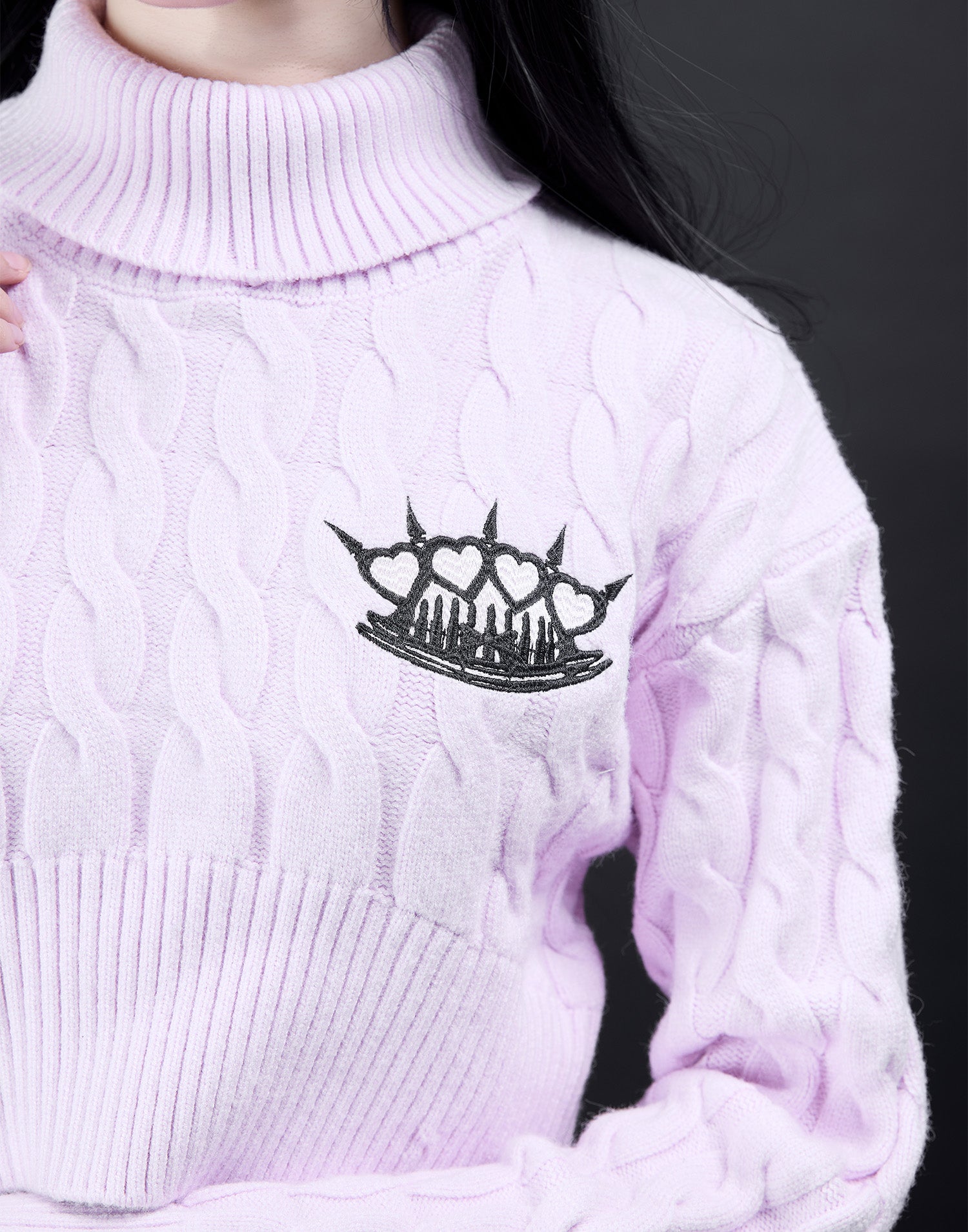 AVENCHUMU Brass knuckle cable knit tops