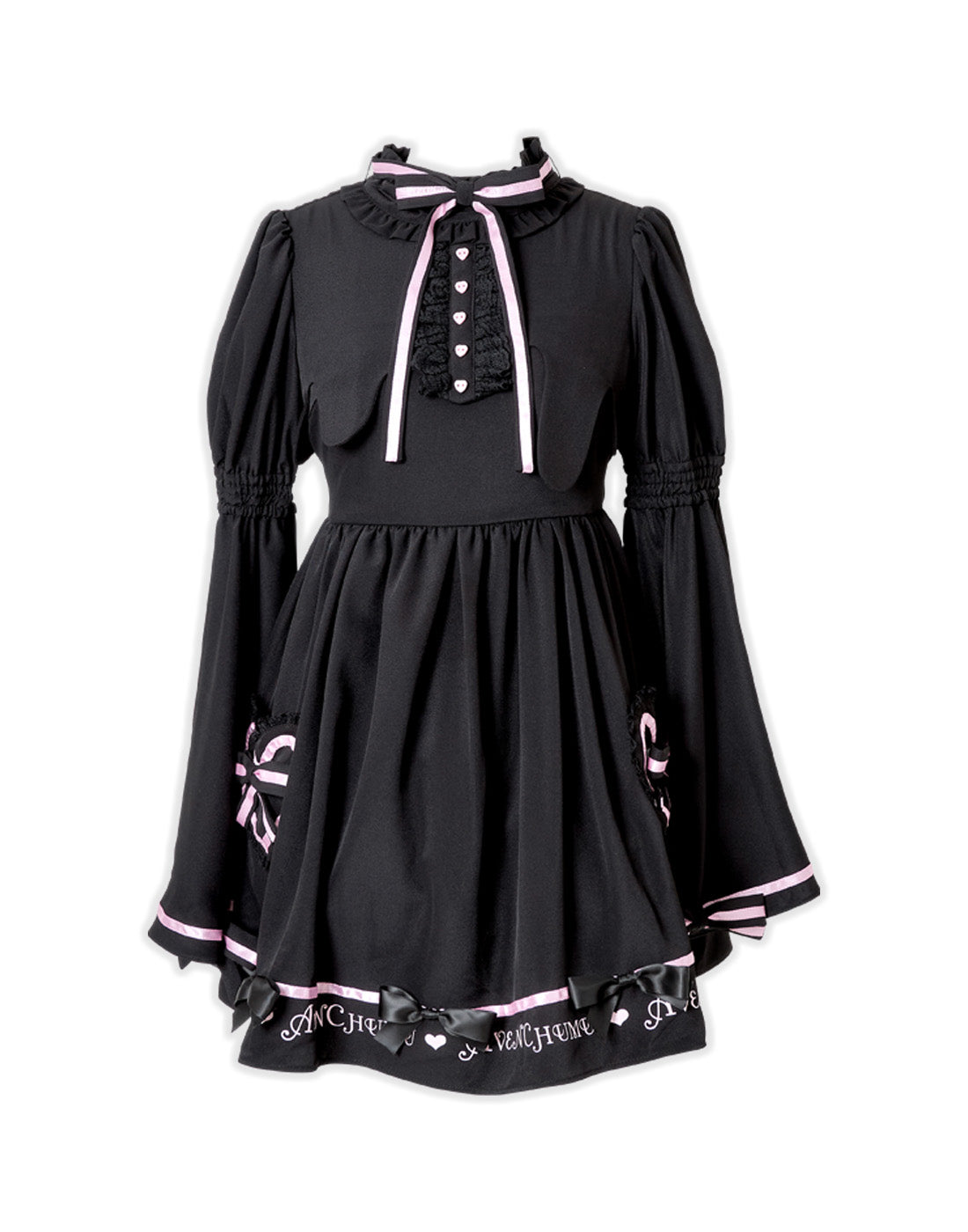 AVENCHUMU Melty bicolor ribbon flare sleeve one piece
