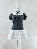 Lacy Choker Shoujo Top (Dark Gray)