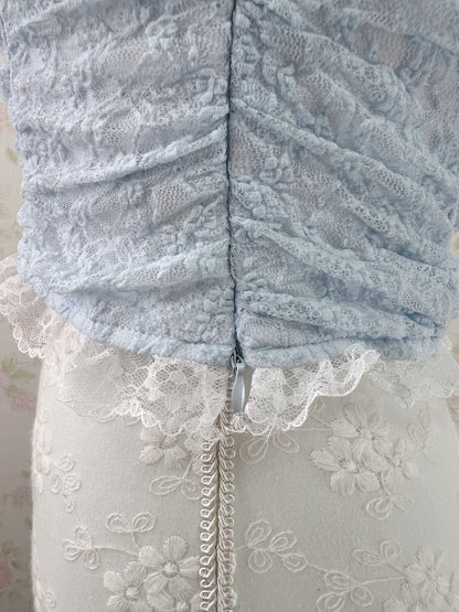 GRL Lacy Halter Neck Camisole (Blue)