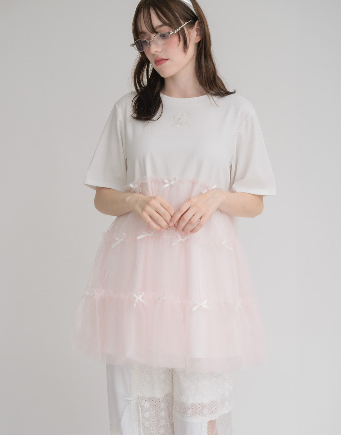 Lolime Tulle tiered cut sew mini dress