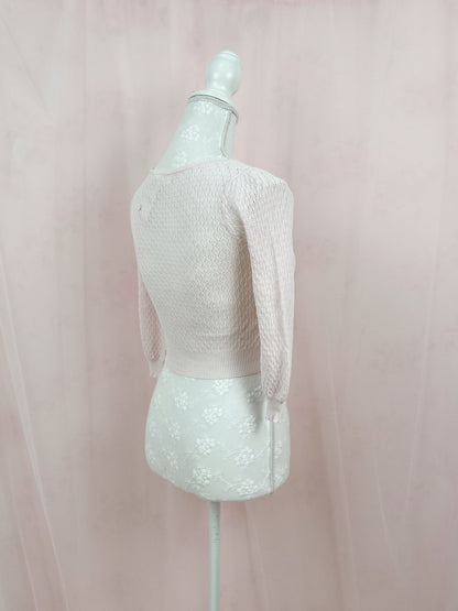 la Bala Crystal Button Cardigan (Baby Pink)