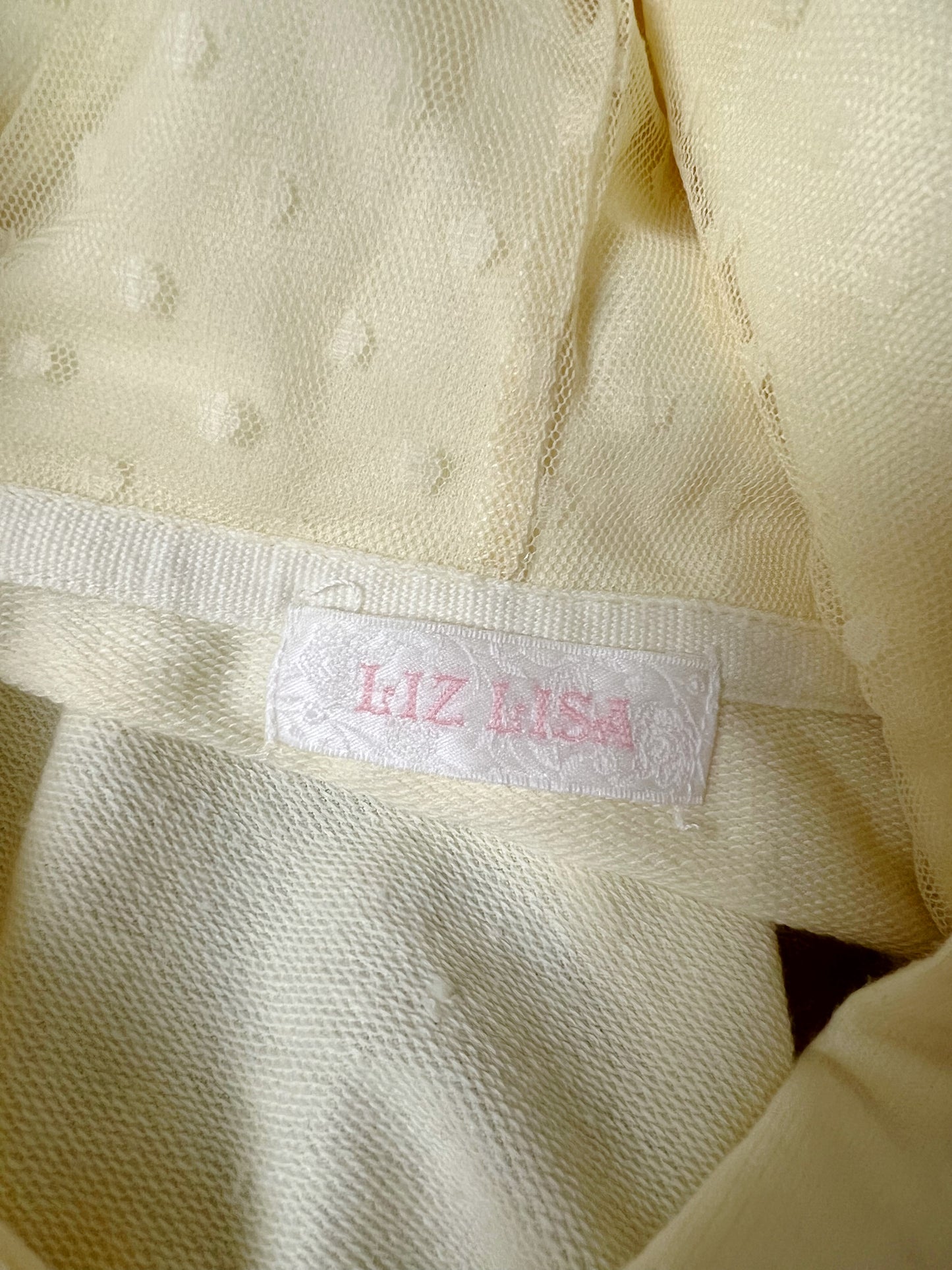 LIZ LISA Floral Lace Tulle Hoodie (Lemon yellow)