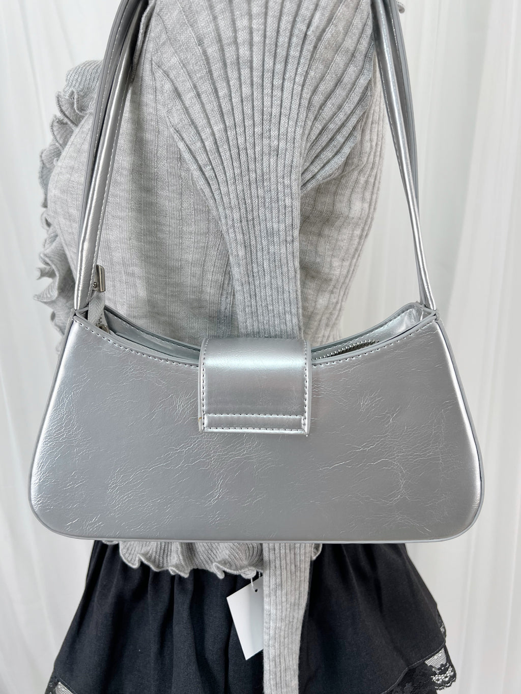 Silver Ribbon Hand Bag