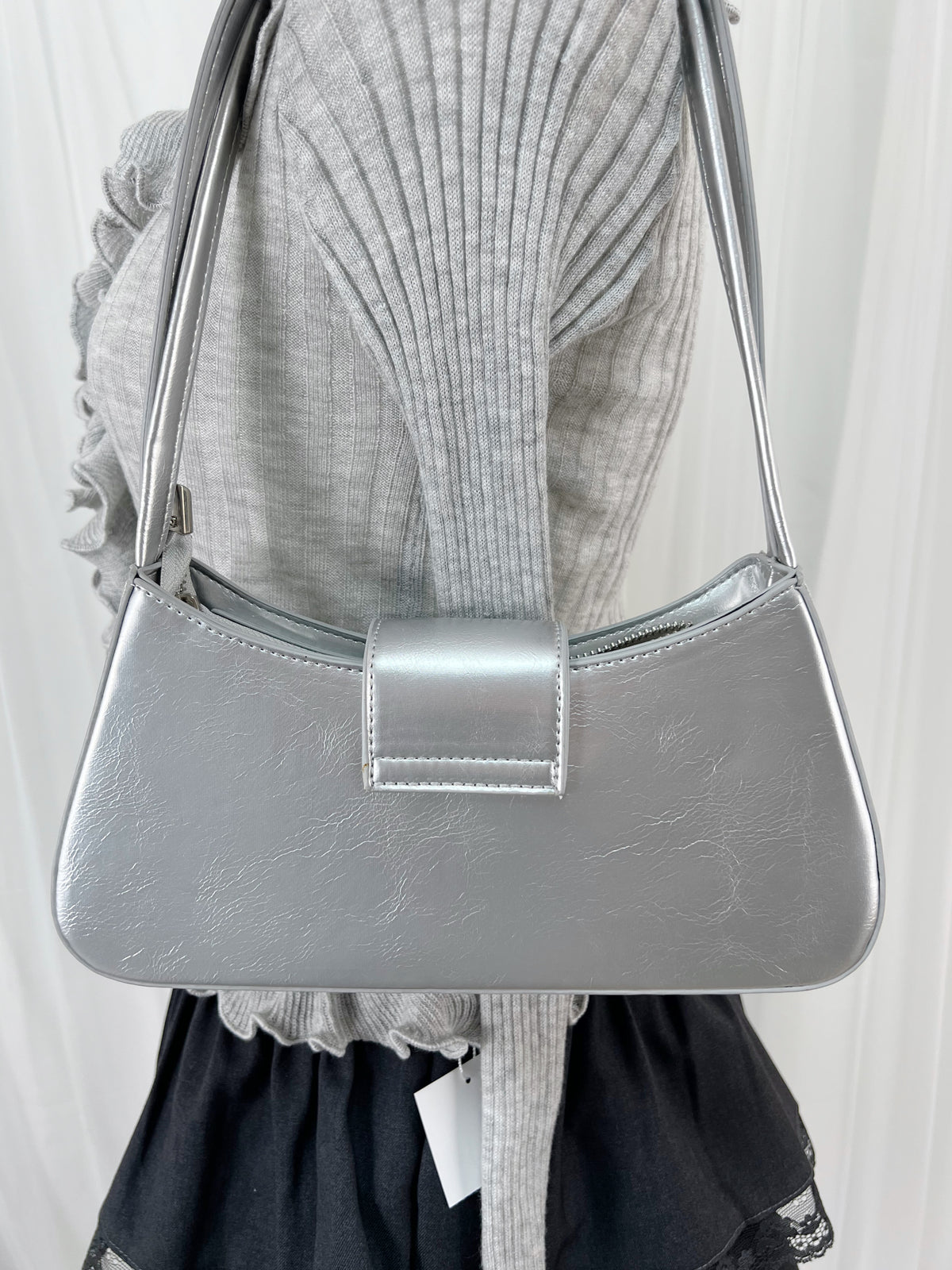 Silver Ribbon Hand Bag