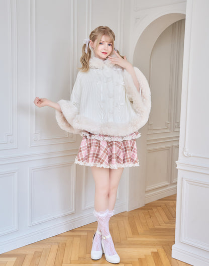 mellfy memory Fluffy Meringue Ribbon Poncho