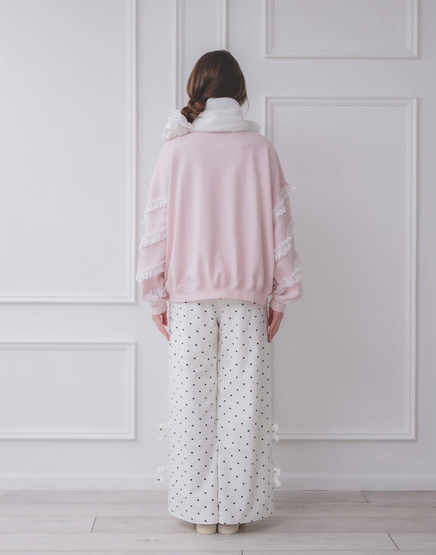 Lolime lacy ribbon sweatshirt