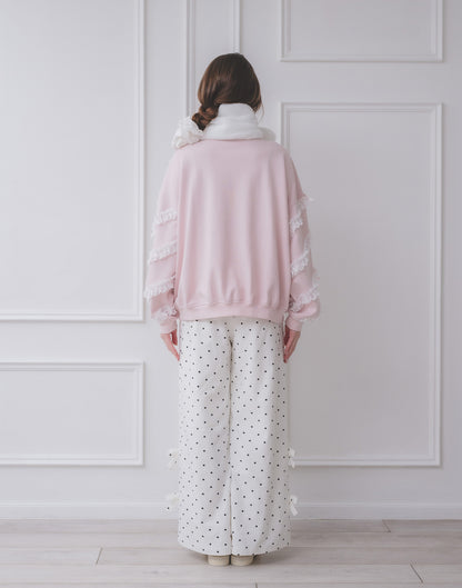 Lolime lacy ribbon sweatshirt