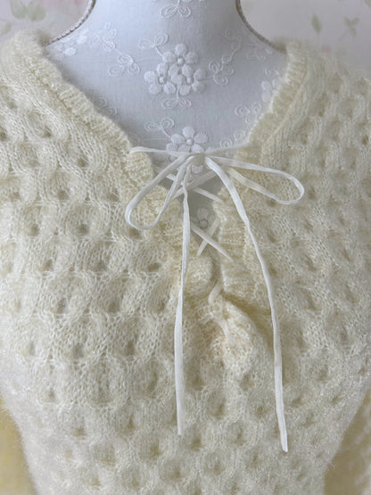 monLily Front Laced Up Sweater (Ivory)