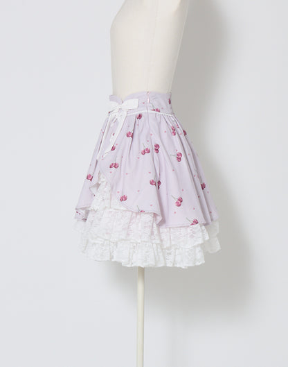 mellfy memory Sweet cherry lace frill Skirt