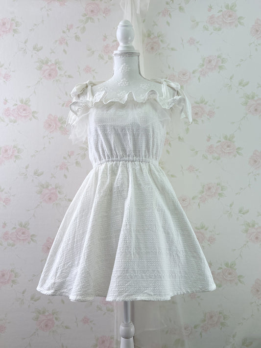 LIZ LISA Shoulder Ribbon Cotton Dress