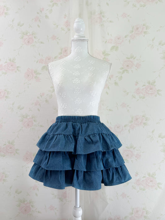 Olive des Olive Side Tiered Denim Skirt