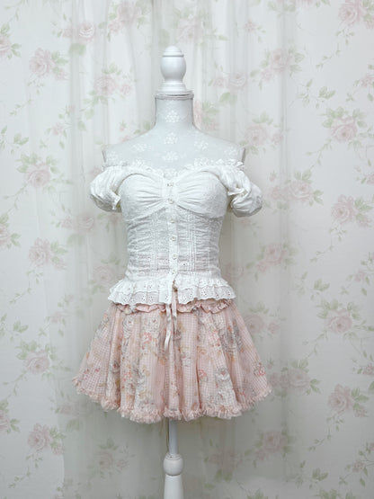 LIZ LISA High Waist Chiffon Floral Skirt