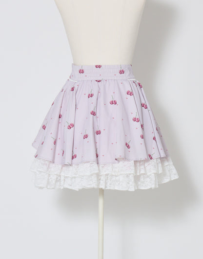 mellfy memory Sweet cherry lace frill Skirt
