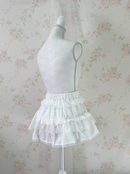GRL Tulle Lace Shoujo Skirt (White)