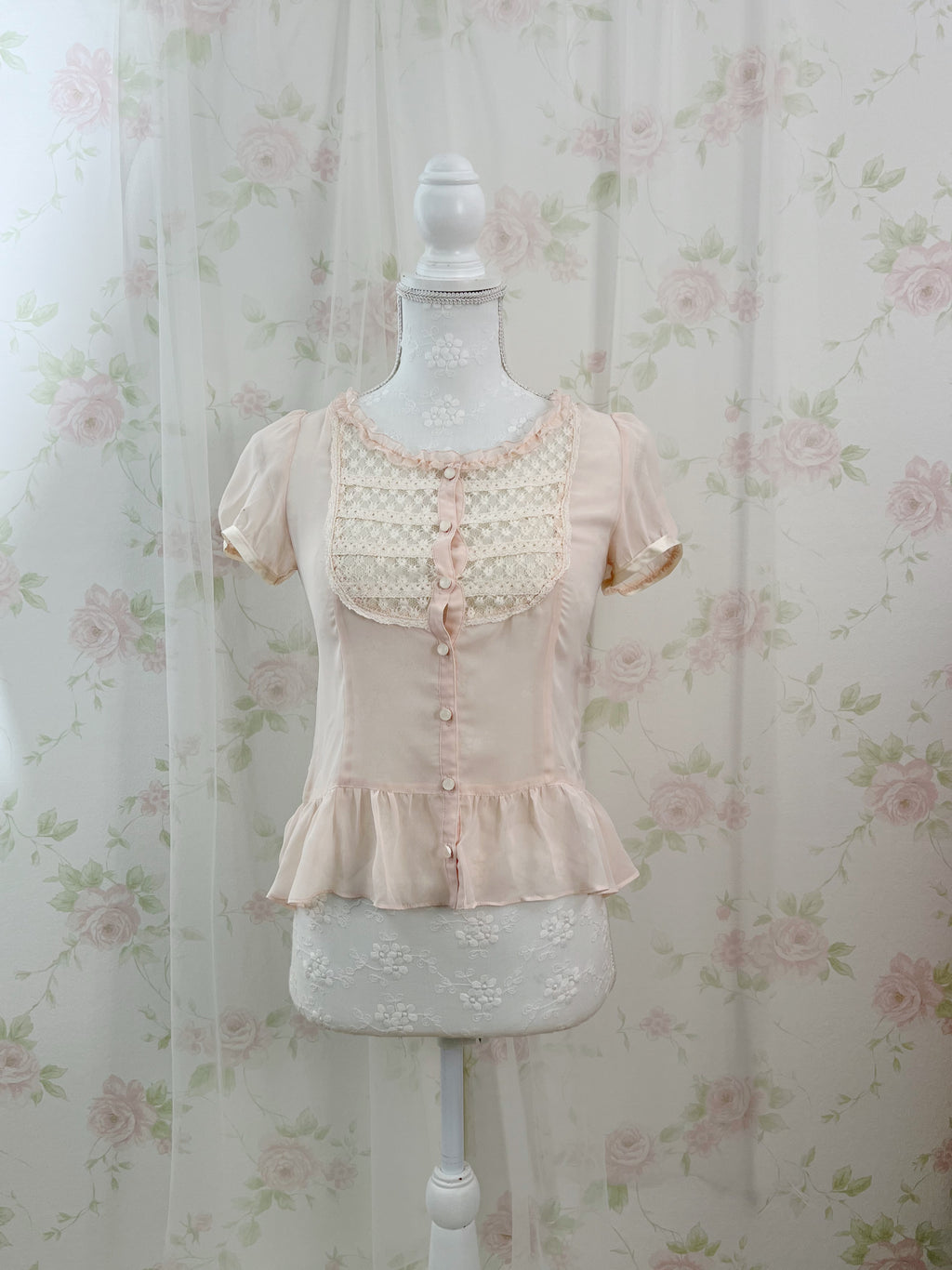 Laisse Passe Peplum Chiffon Blouse