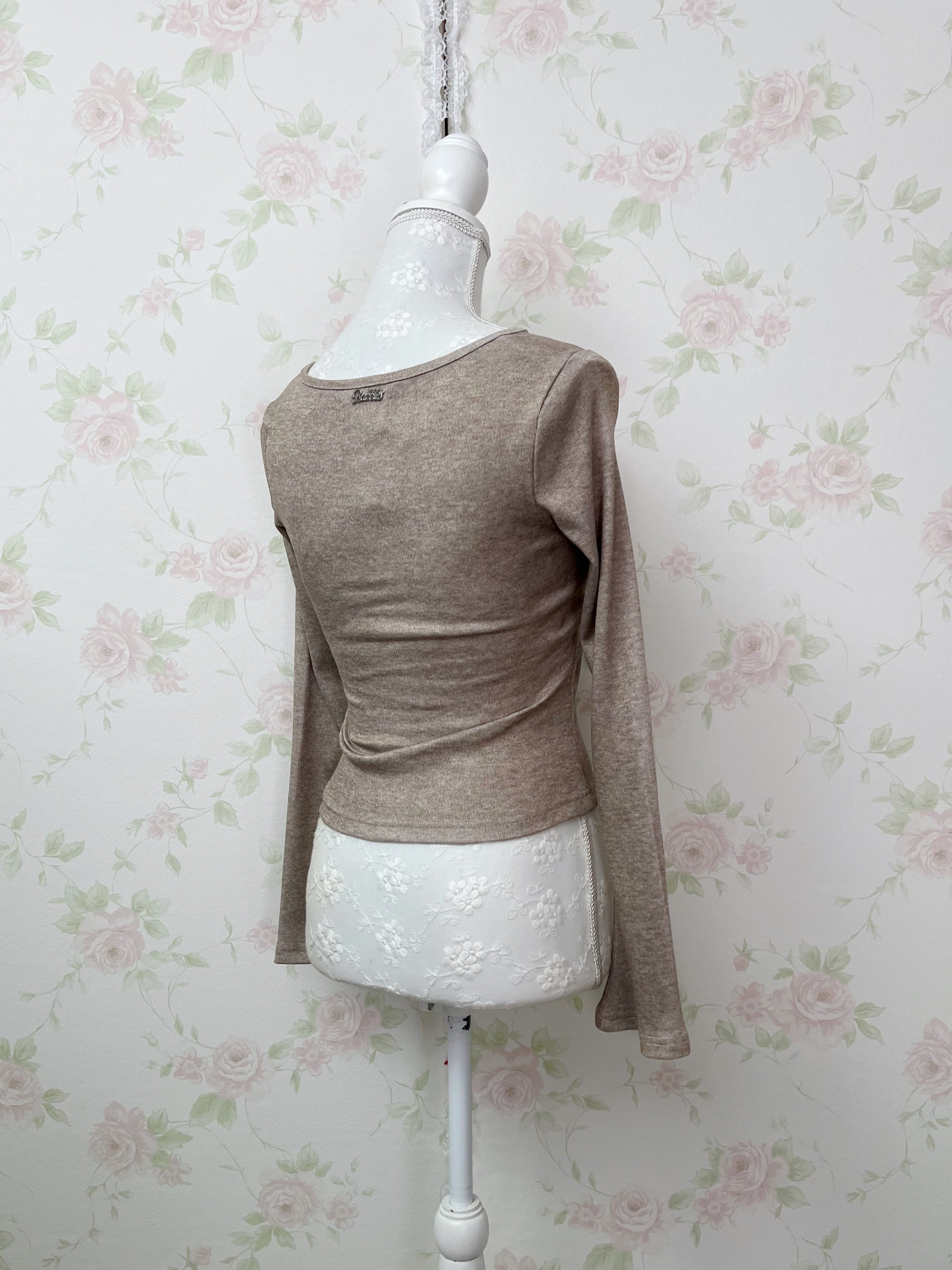 BUBBLES Milkmaid Front Lace Top (Beige)