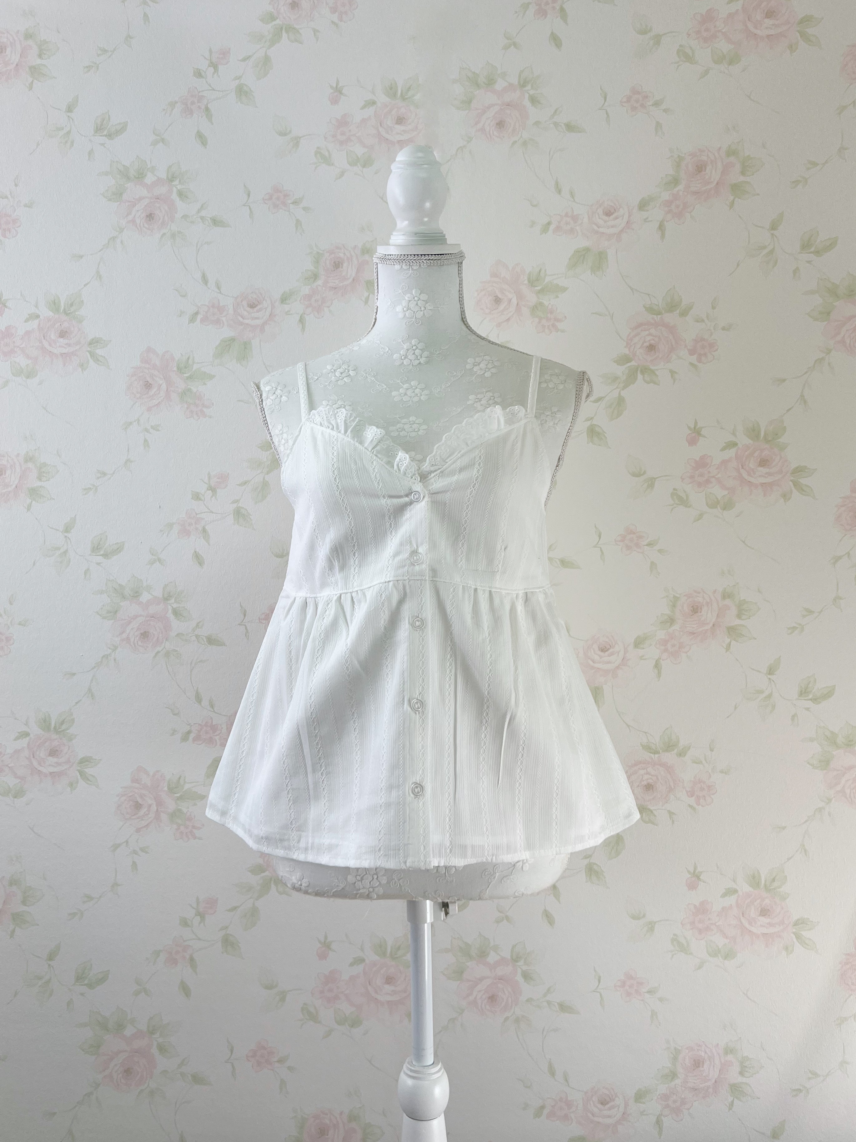 Lace Shoujo Lace Cotton Camisole (White)