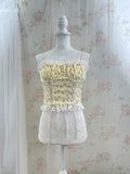 Petite Floral Laced Up Camisole (Yellow)